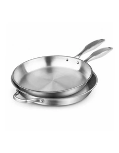 SOGA Stainless Steel Induction Fry Pan Set 22cm & 34cm