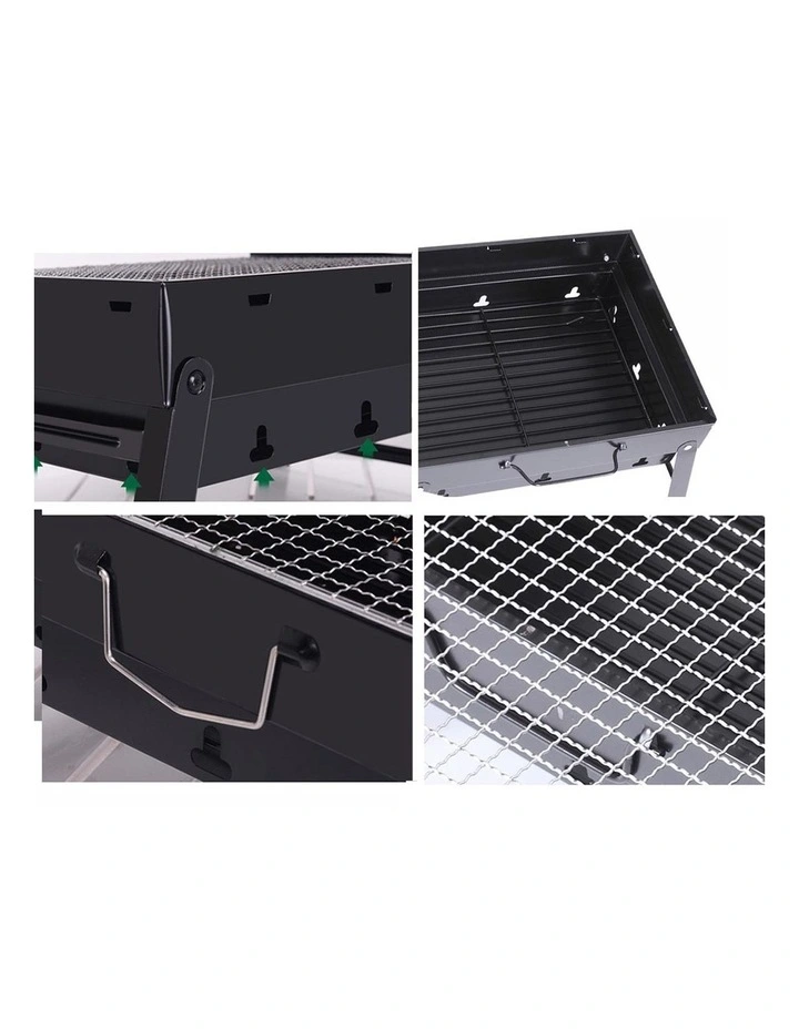 SOGA Portable Folding Box-Type Charcoal BBQ Grill image 4