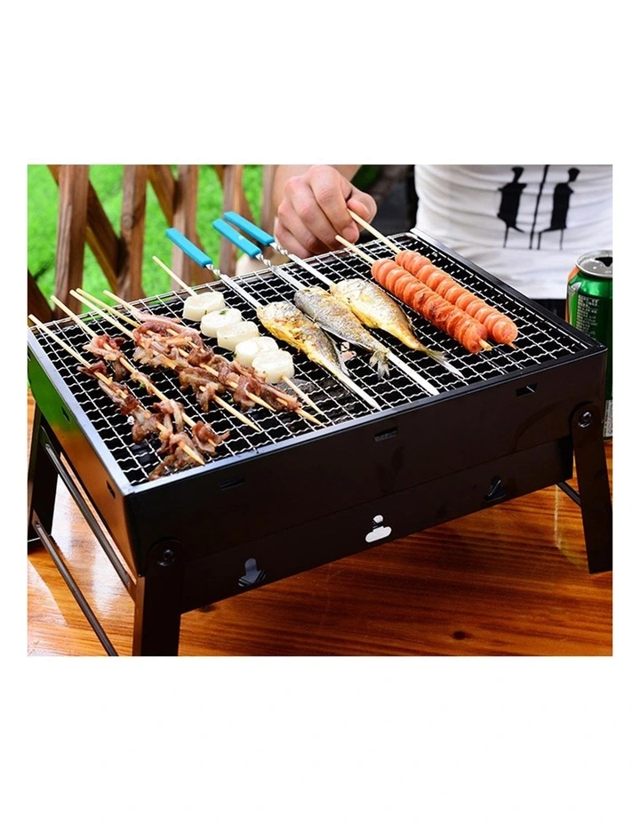 SOGA Portable Folding Box-Type Charcoal BBQ Grill image 6
