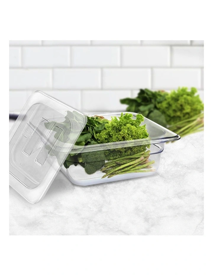 SOGA 65mm Clear Gastronorm GN Pan 1/6 Food Tray Storage with Lid image 2