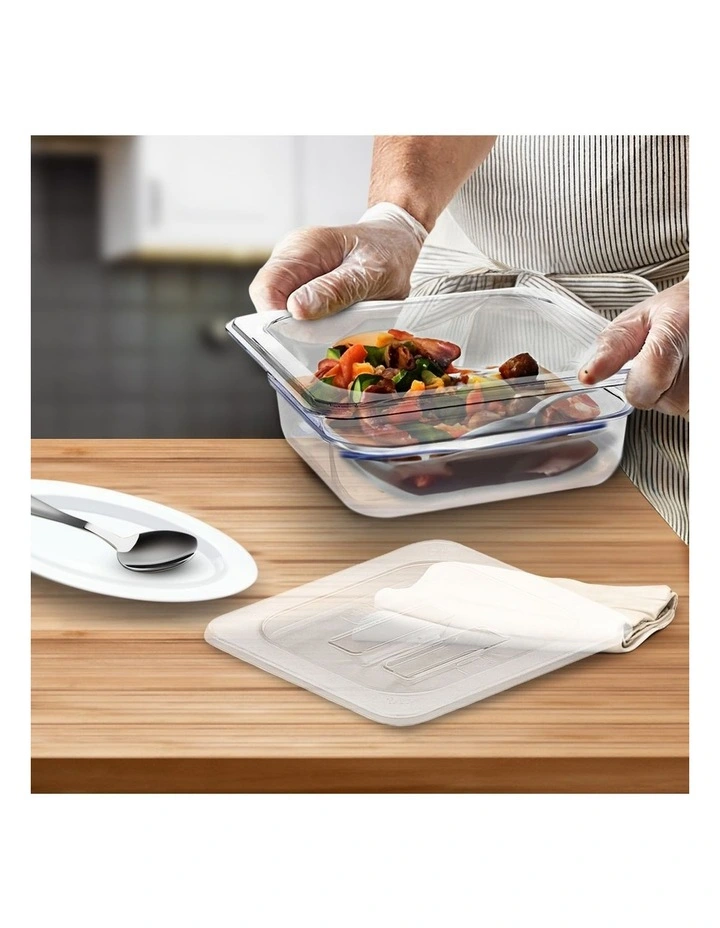SOGA 65mm Clear Gastronorm GN Pan 1/6 Food Tray Storage with Lid image 4