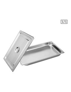 SOGA Stainless Steel Gastronorm Pan 1/1 40mm Deep with Lid