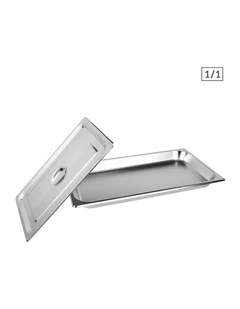 SOGA Stainless Steel Gastronorm Pan 1/1 65mm Deep with Lid