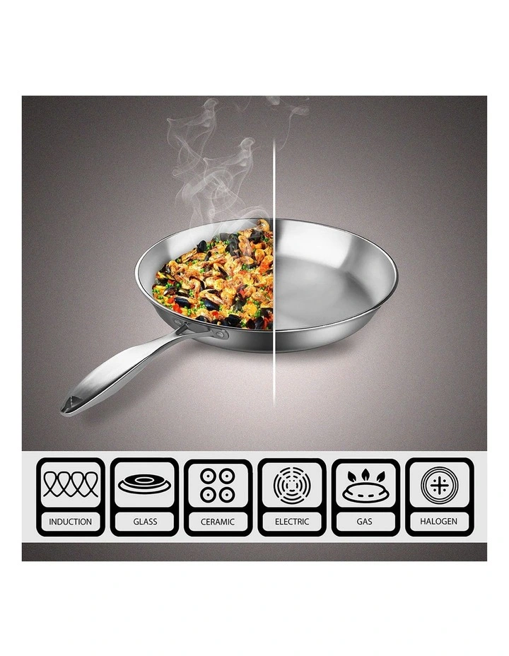 SOGA Stainless Steel Induction Fry Pan Set 24cm & 30cm image 2