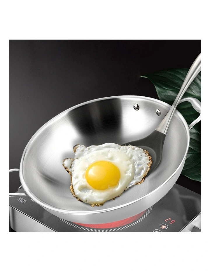 SOGA 3-Ply Stainless Steel Wok with Lid 38cm image 3