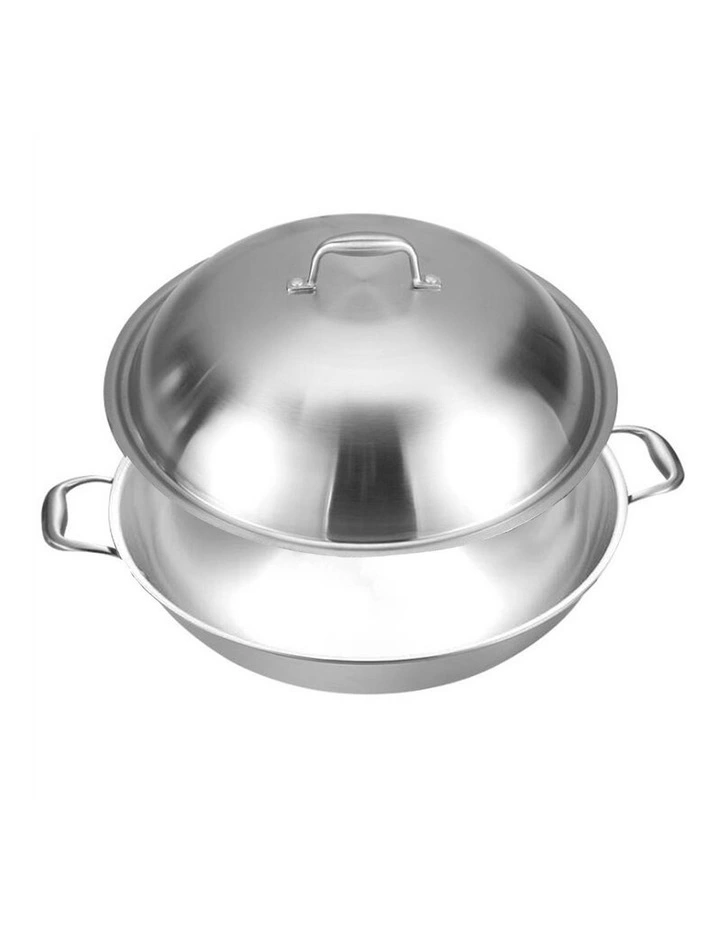 SOGA 3-Ply Stainless Steel Wok with Lid 38cm image 5