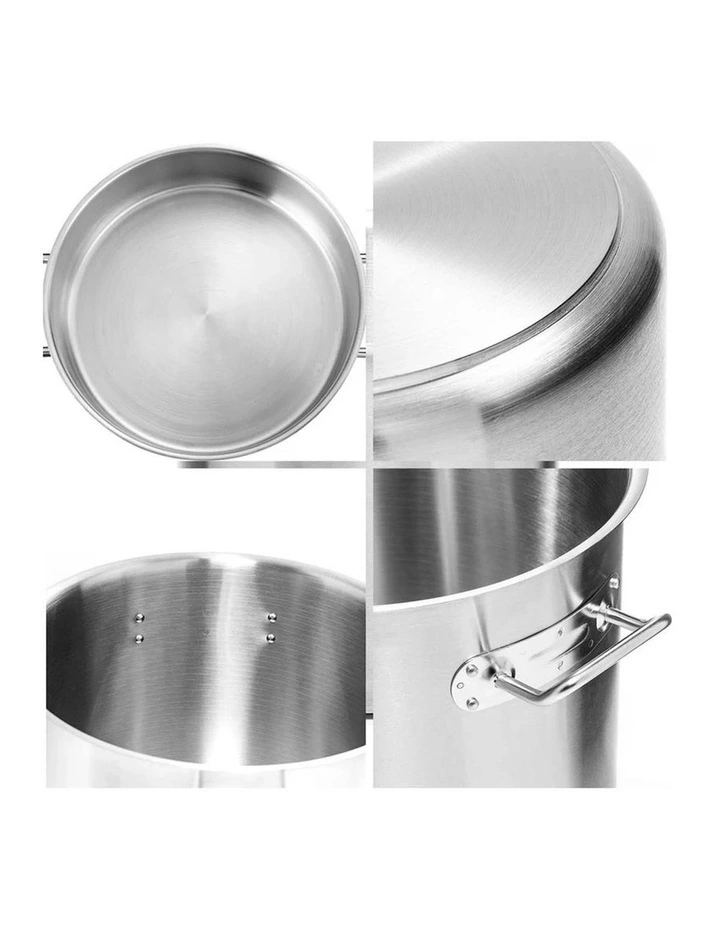 SOGA 18/10 Stainless Steel 50L Stock Pot Without Lid image 5