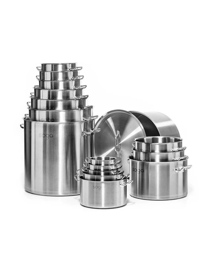 SOGA 18/10 Stainless Steel 50L Stock Pot Without Lid image 6