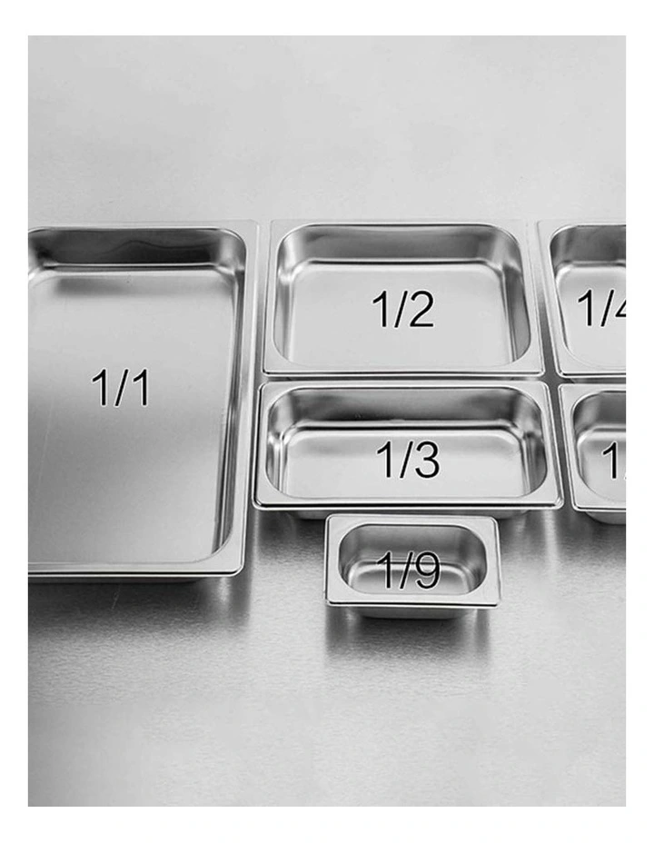 SOGA 2 Pack Stainless Steel Gastronorm Pans 1/1 100mm Deep with Lids image 6