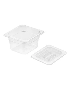 SOGA 100mm Clear Gastronorm GN Pan 1/6 Food Tray Storage with Lid