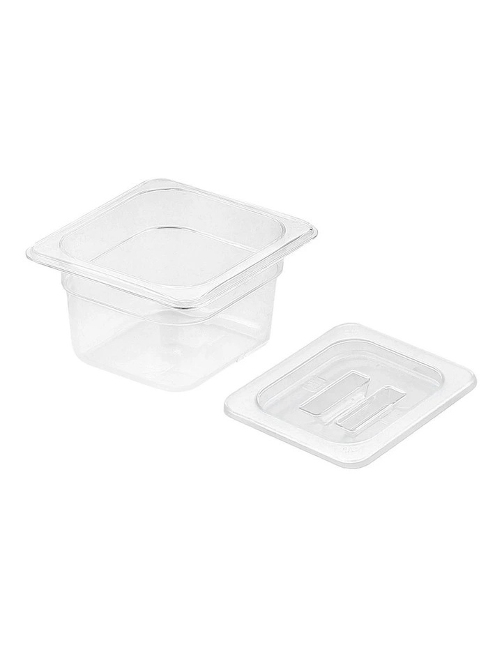 SOGA 100mm Clear Gastronorm GN Pan 1/6 Food Tray Storage with Lid image 1