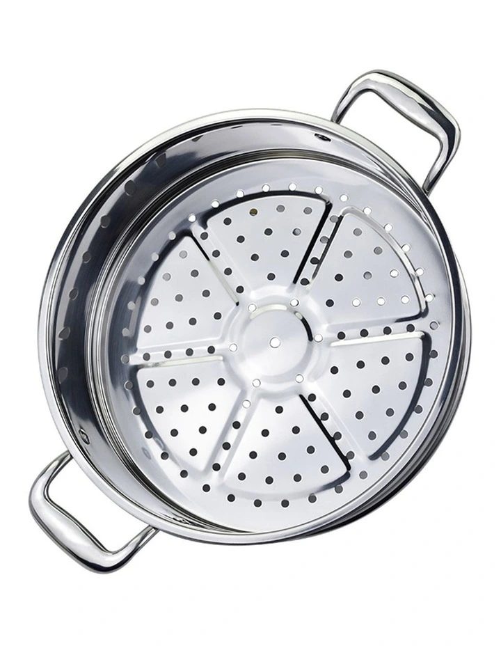 SOGA 2X 3 Tier 28cm Stainless Steel Food Steamer Pot Set Glass Lid image 3