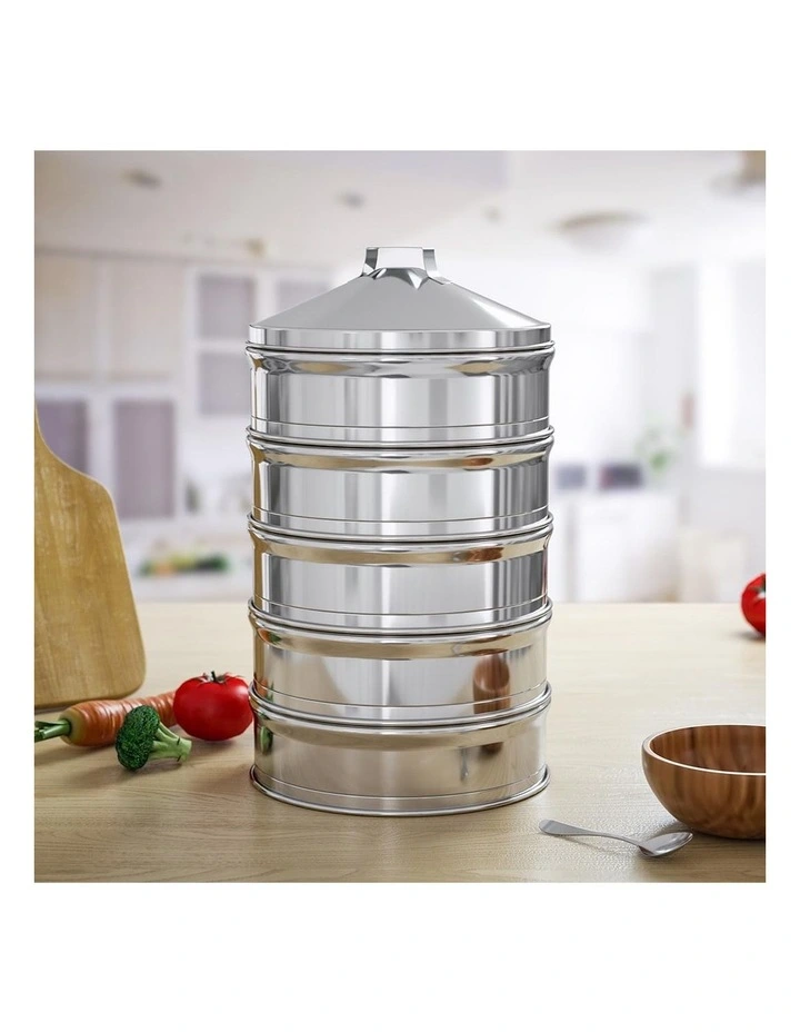 SOGA 2X 28cm 5 Tier Stainless Steel Food Steamer with Lid image 4