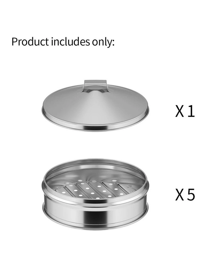SOGA 2X 28cm 5 Tier Stainless Steel Food Steamer with Lid image 6