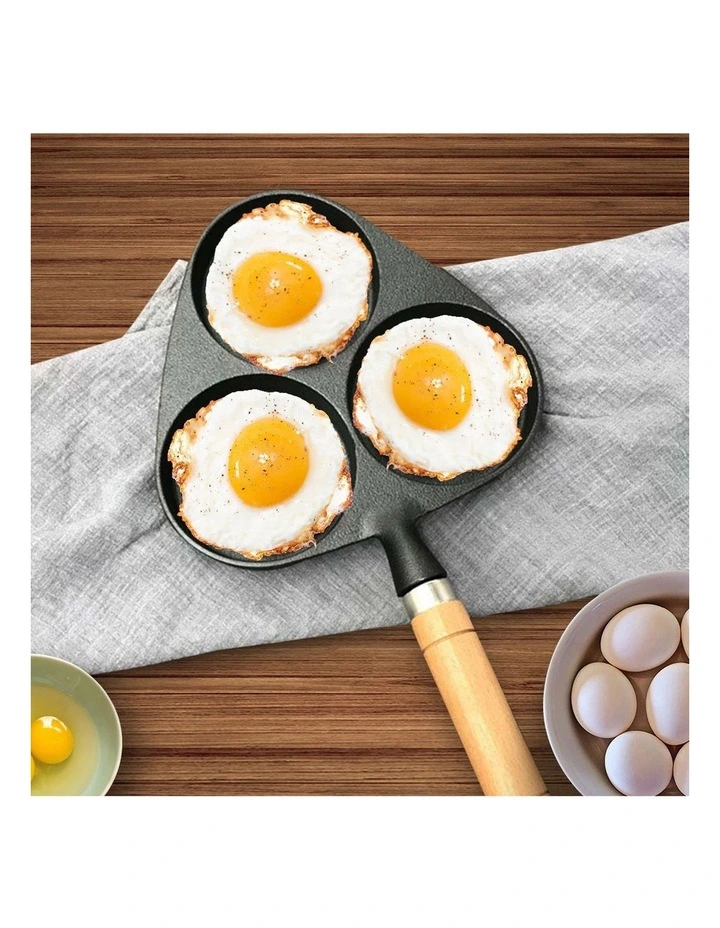 SOGA 2X Cast Iron 3-Mould Egg Pancake Frying Pan image 6