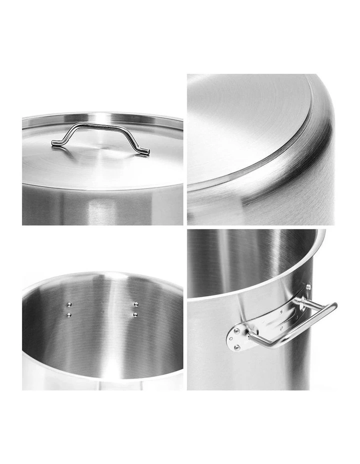 SOGA Stainless Steel 50L Stock Pot with Double Steamer Rack Insert image 5