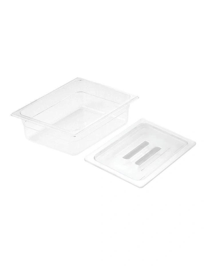 SOGA 150mm Clear Gastronorm GN Pan 1/2 Food Tray Storage with Lid image 1