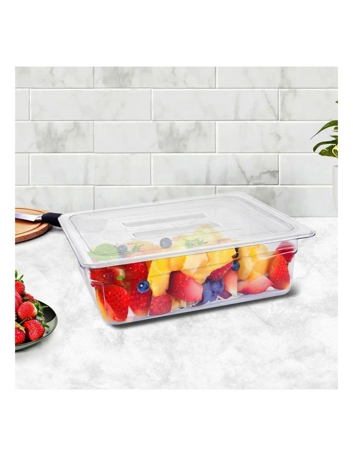 SOGA 150mm Clear Gastronorm GN Pan 1/2 Food Tray Storage with Lid image 2