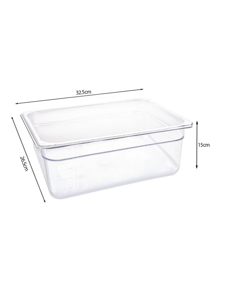 SOGA 150mm Clear Gastronorm GN Pan 1/2 Food Tray Storage with Lid image 4