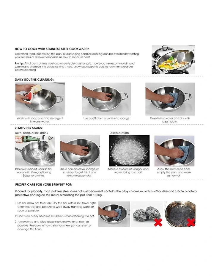 SOGA 18/10 Stainless Steel Stock Pot Set 9L & 23L image 7