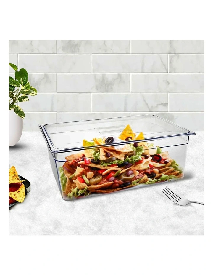 SOGA 200mm Clear Gastronorm GN Pan 1/1 Food Tray Storage with Lid image 2
