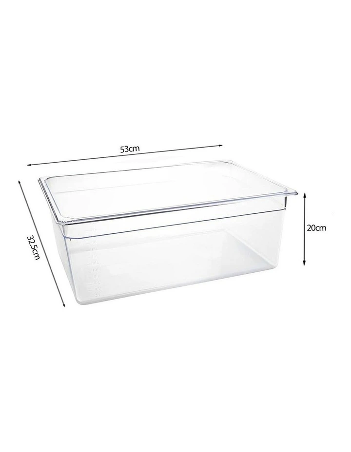 SOGA 200mm Clear Gastronorm GN Pan 1/1 Food Tray Storage with Lid image 5