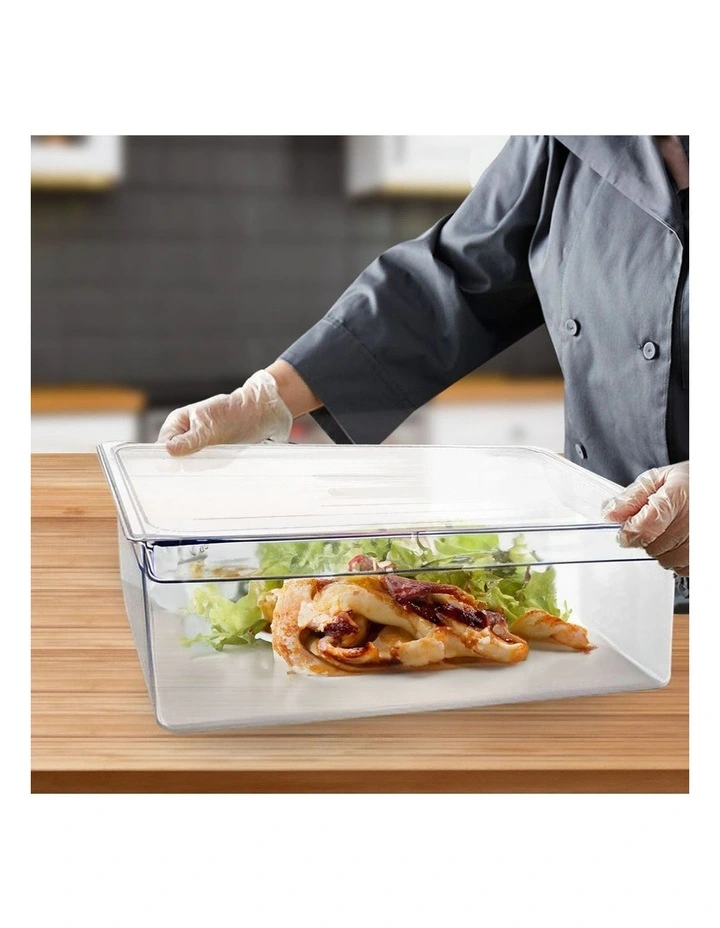 SOGA 200mm Clear Gastronorm GN Pan 1/1 Food Tray Storage with Lid image 6