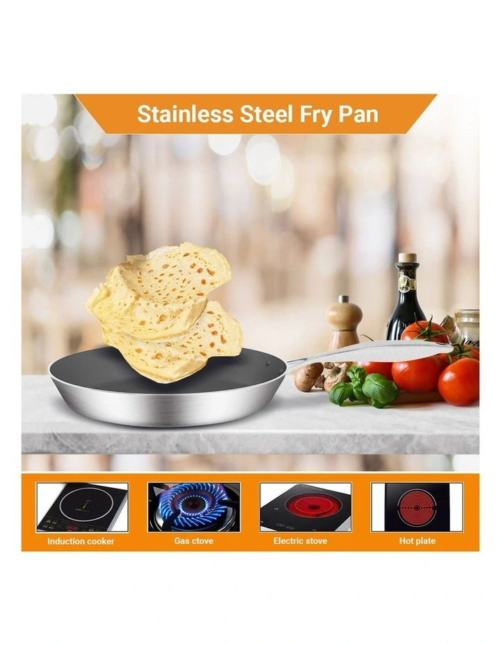 SOGA Stainless Steel Non-Stick Induction Fry Pan 36cm image 2