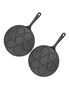 SOGA 2X 23cm Cast Iron Takoyaki Pan 7 Hole Octopus Ball Maker