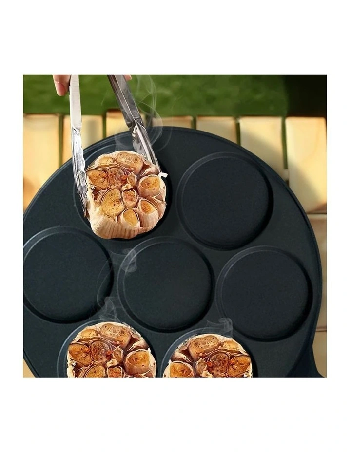 SOGA 2X 23cm Cast Iron Takoyaki Pan 7 Hole Octopus Ball Maker image 3