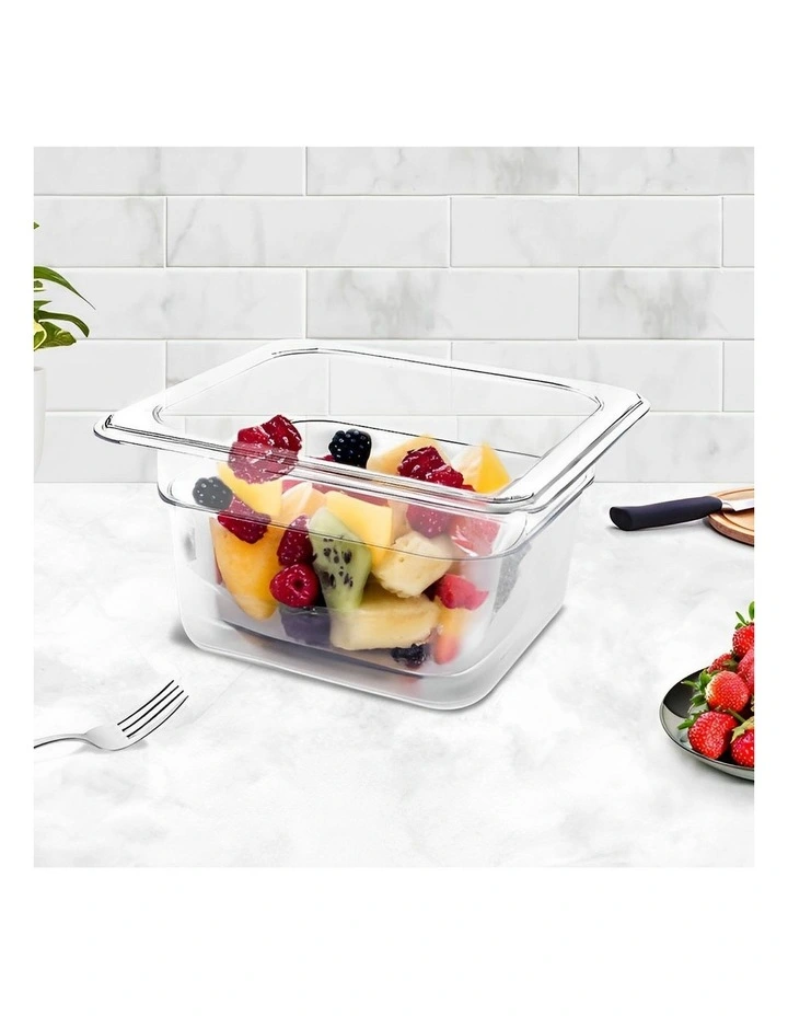 SOGA 100mm Clear Gastronorm GN Pan 1/6 Food Tray Storage image 4
