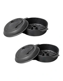 SOGA 2X 28cm Cast Iron Dutch Oven with Lid