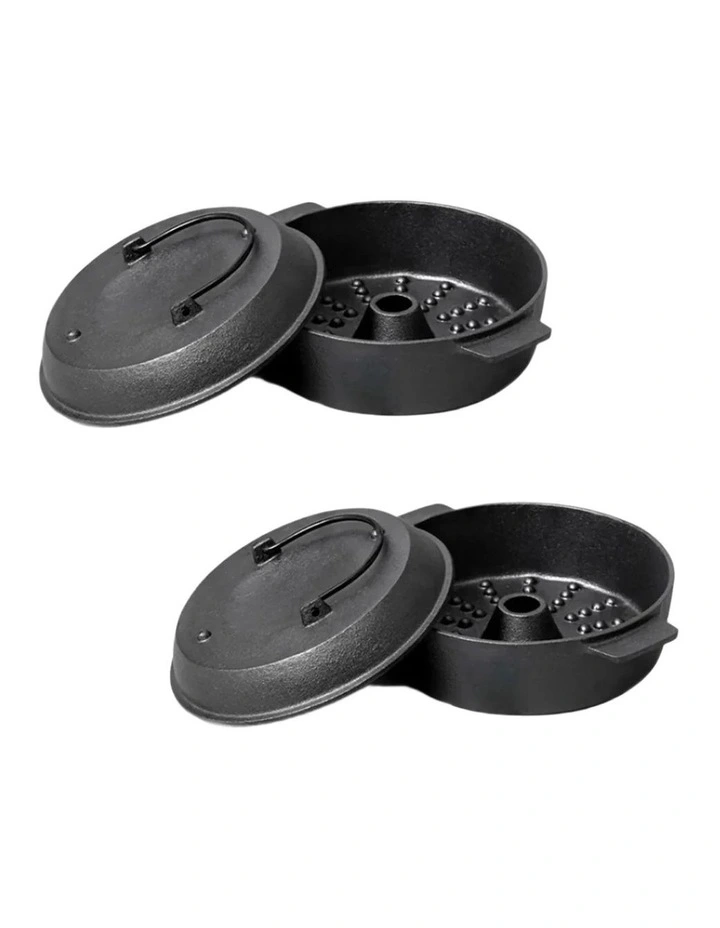 SOGA 2X 28cm Cast Iron Dutch Oven with Lid image 1