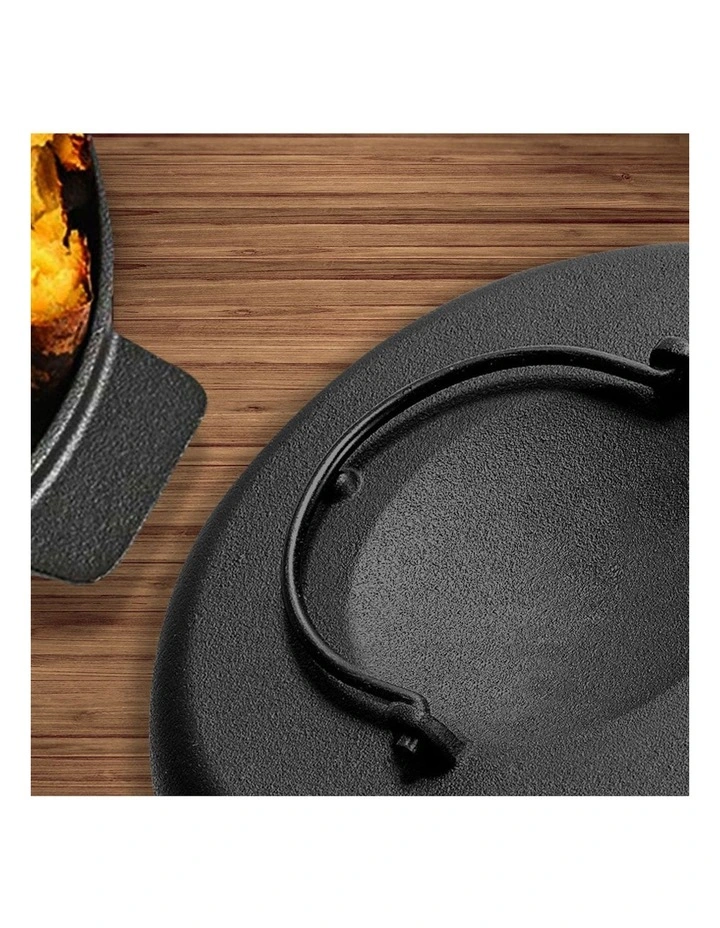 SOGA 2X 28cm Cast Iron Dutch Oven with Lid image 5