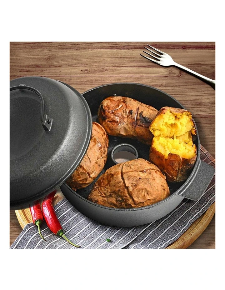 SOGA 2X 28cm Cast Iron Dutch Oven with Lid image 7