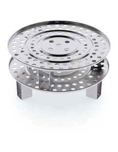 SOGA 2X 34cm Stainless Steel Steamer Insert Stock Pot Steaming Rack Stockpot Tray