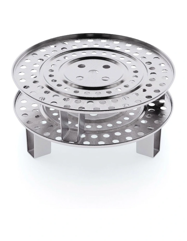 SOGA 2X 34cm Stainless Steel Steamer Insert Stock Pot Steaming Rack Stockpot Tray image 1