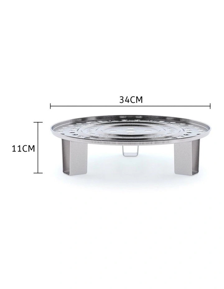 SOGA 2X 34cm Stainless Steel Steamer Insert Stock Pot Steaming Rack Stockpot Tray image 2