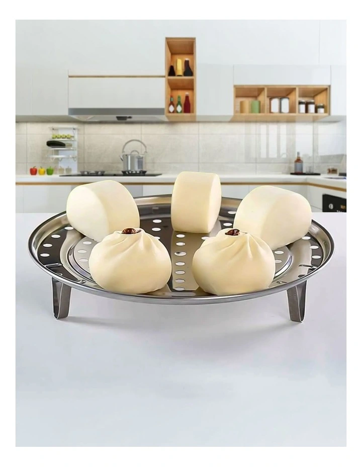 SOGA 2X 34cm Stainless Steel Steamer Insert Stock Pot Steaming Rack Stockpot Tray image 7