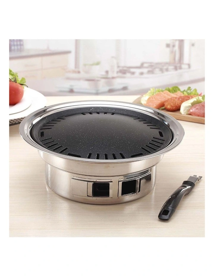 SOGA 2 Pack Stainless Steel Round Korean Charcoal BBQ Grills image 6