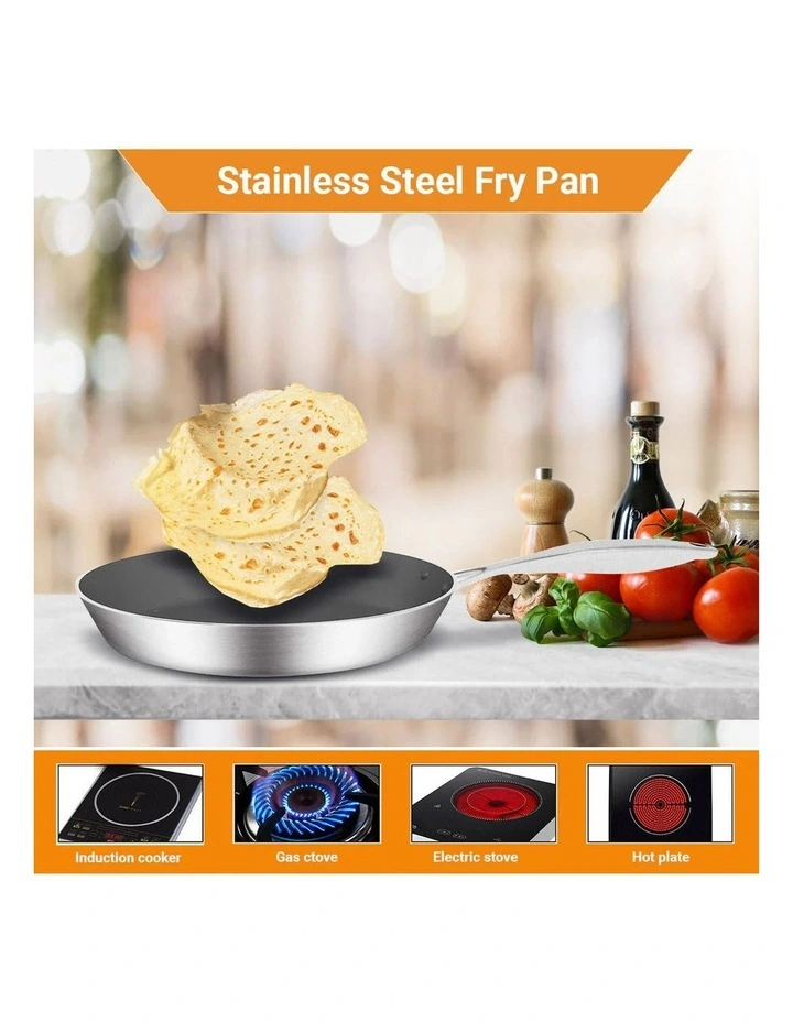 SOGA Stainless Steel Non-Stick Induction Fry Pan 30cm image 3