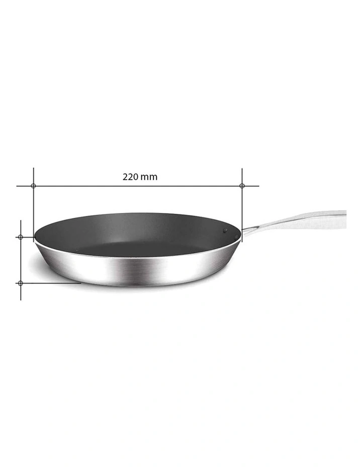SOGA Stainless Steel Non-Stick Induction Fry Pan 22cm image 3