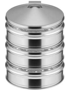 SOGA 28cm 3 Tier Stainless Steel Food Steamer with Glass Lid