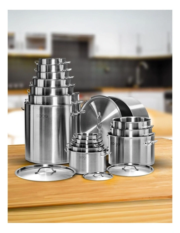 SOGA 18/10 Stainless Steel 9L Stock Pot image 6