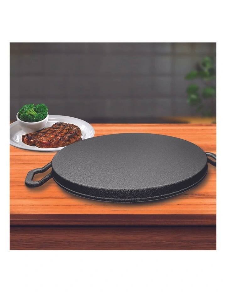 SOGA 2X 28cm Cast Iron Ribbed Frying Pan image 6