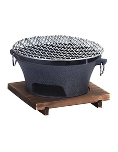 SOGA Medium Cast Iron Round Charcoal Table Grill