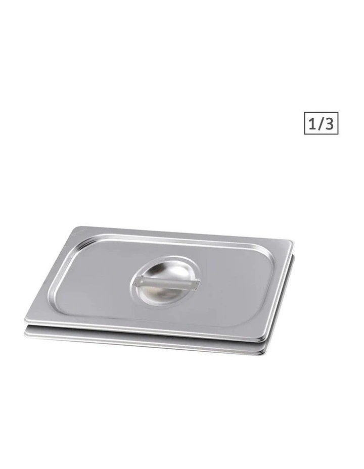 SOGA 2 Pack Stainless Steel Gastronorm Pan Lids 1/3 image 1