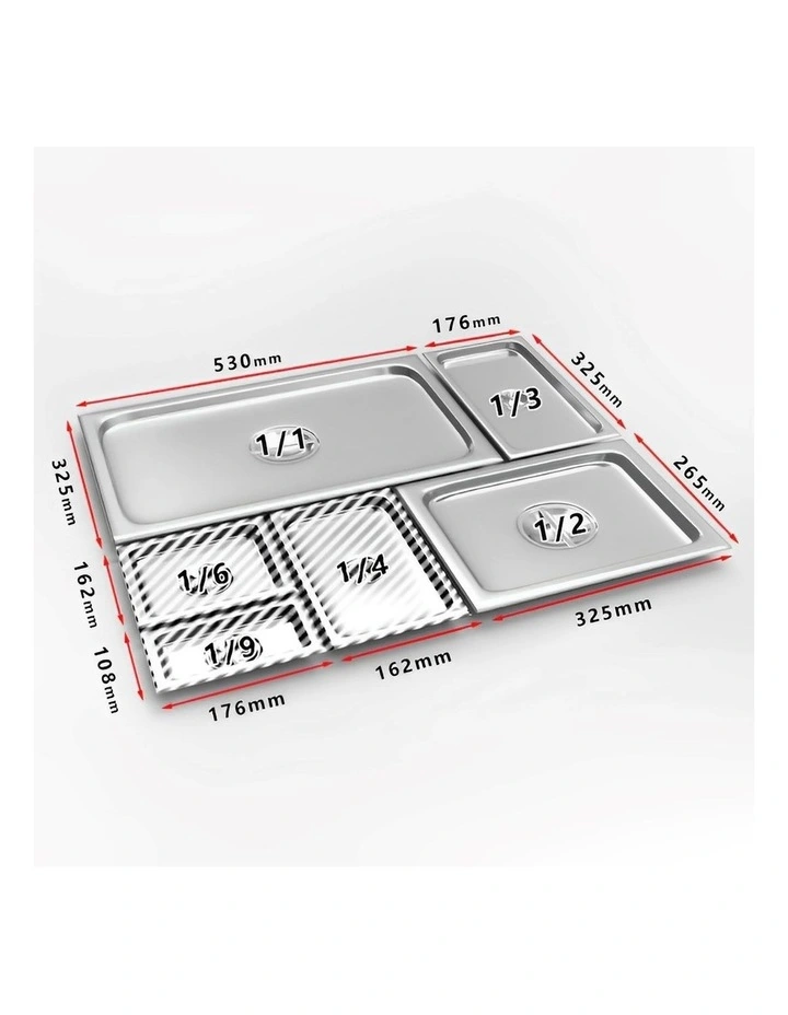 SOGA 2 Pack Stainless Steel Gastronorm Pan Lids 1/3 image 6