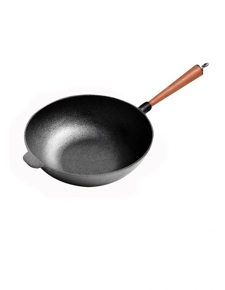 SOGA Commercial Cast Iron Round Bottom Wok 31cm image 1