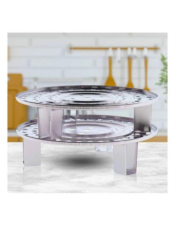 SOGA Stainless Steel 50L Stock Pot with Double Steamer Rack Insert image 4